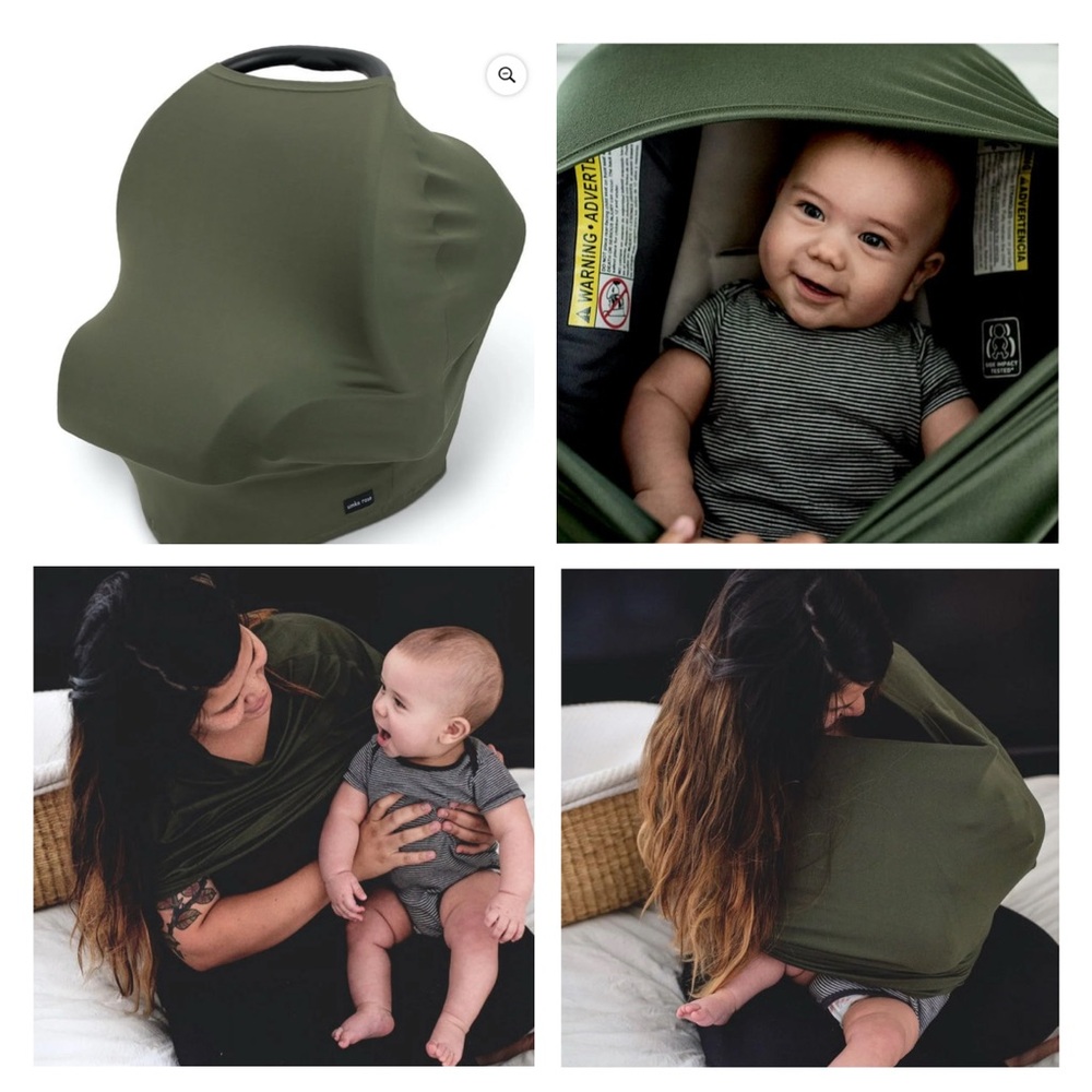 NWT! Simka Rose 6-in-1 Baby Nursing Cover & Canopy, Moss (Dark Green)